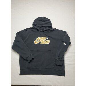 Nike Jump Man Hoodie Men's Size M Swoosh Jordan Black Leopard Print Graphic